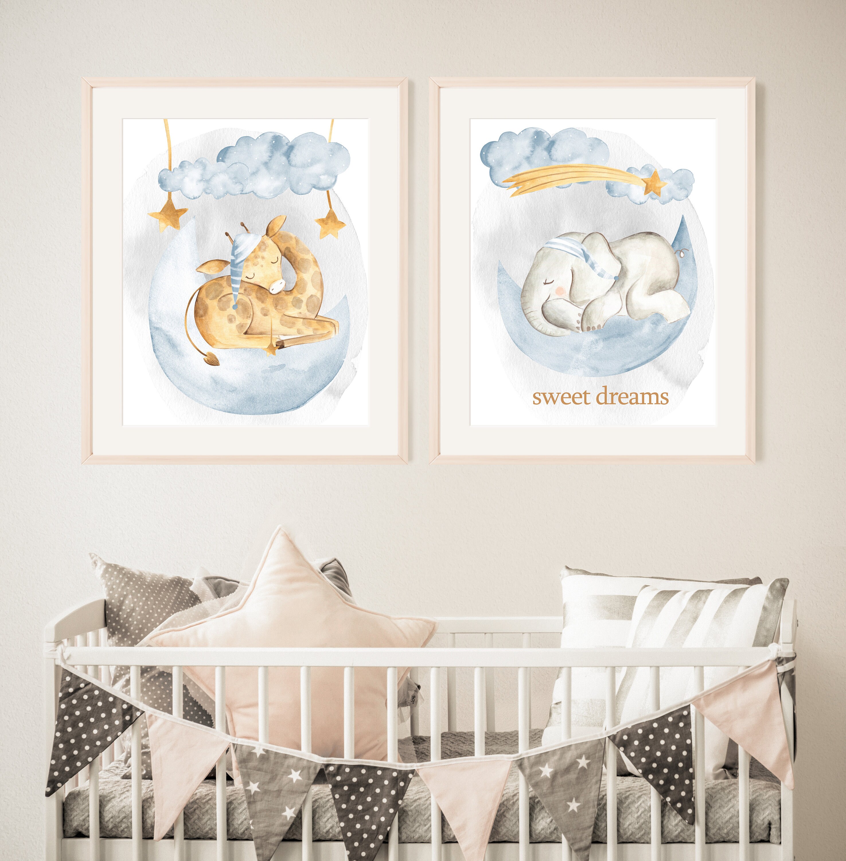 Schlafende Tiere Kinderzimmer Wandkunst DRUCKBARE WANDKUNST | Etsy