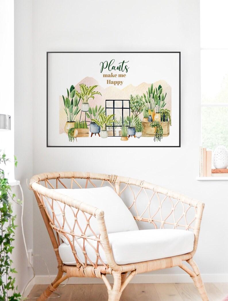 Plants Print PRINTABLE WALL ART Plant Lover Decor Plant Etsy