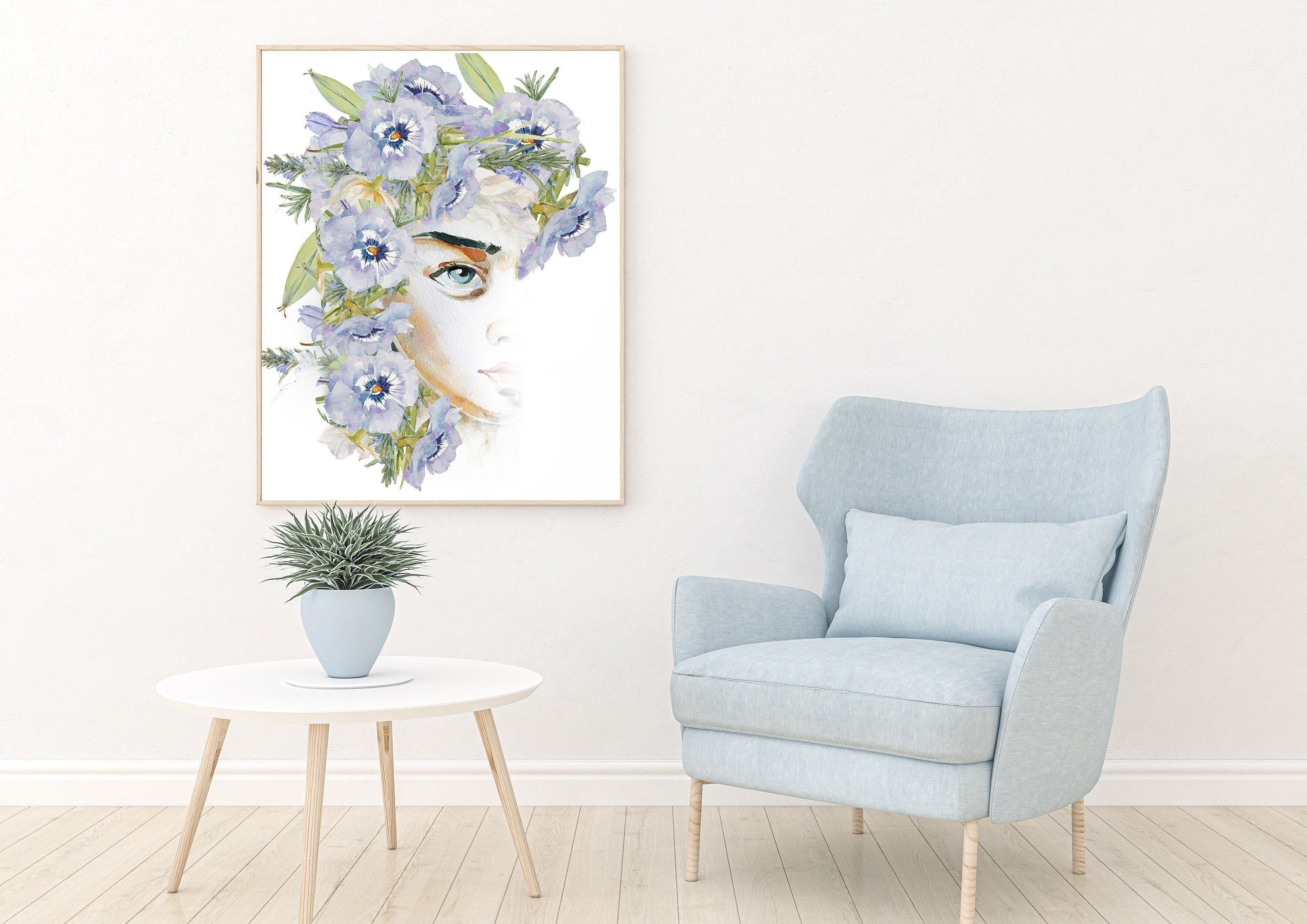 Head of Flowers Flower Head Print PRINTABLE WALL ART Modern Etsy