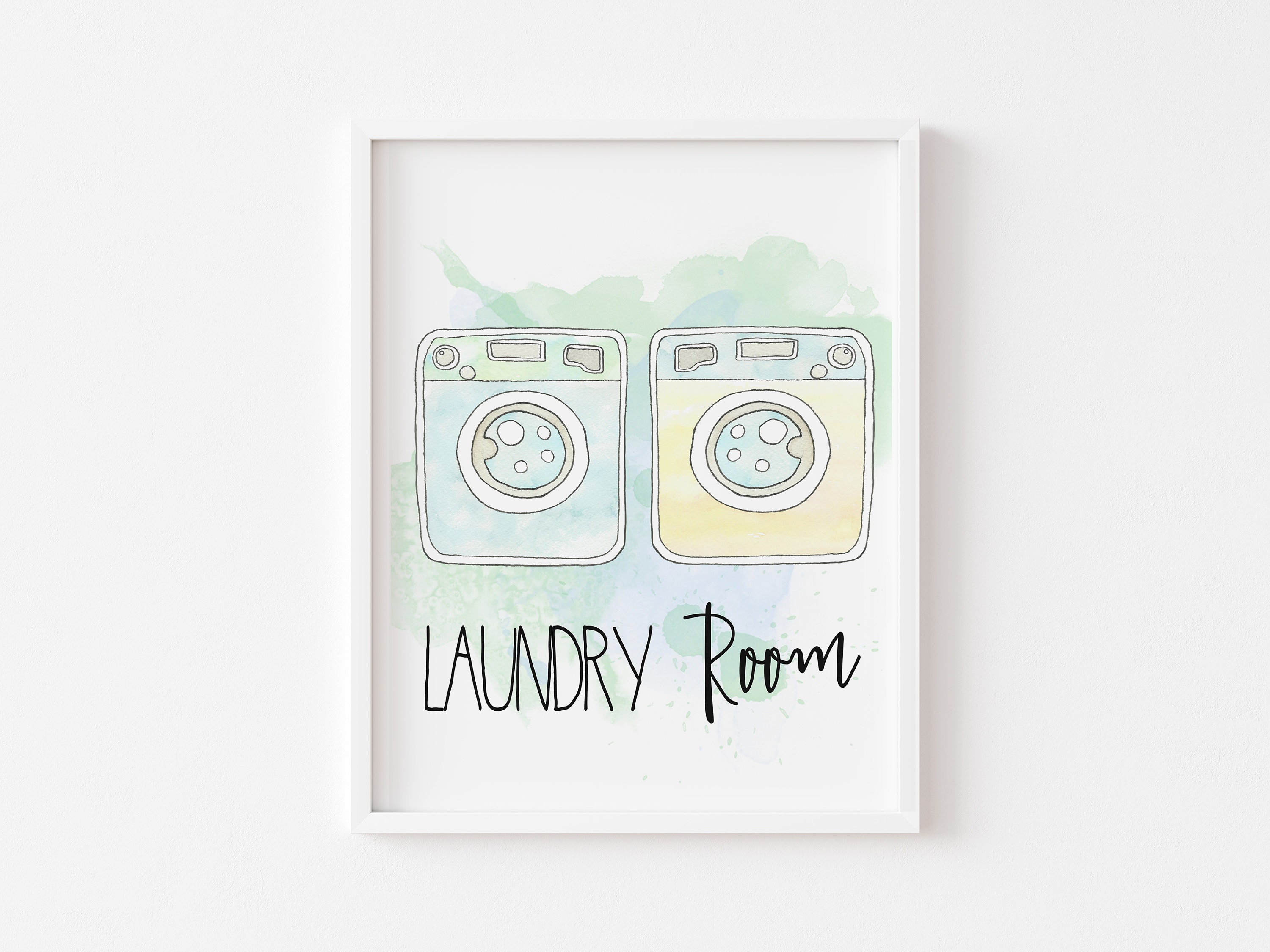 Waschraum druckbare WALL Art waschen und trocken Dekor | Etsy