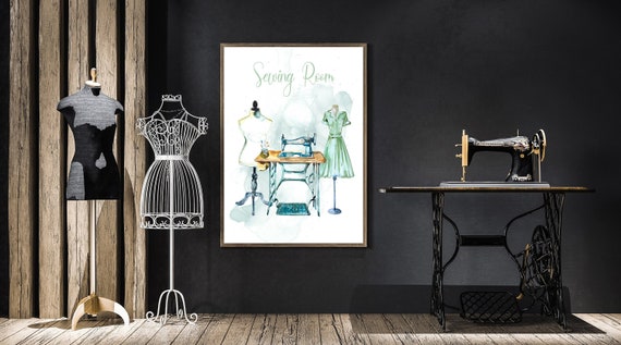 Sewing Room PRINTABLE WALL ART, Sewing Decor, Seamstress Print, Sewing Room  Decor, Dress Designer Print, Gift for Sewing Lover, Craft Room 