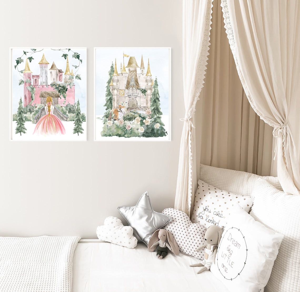 Princess Castle Wall Art PRINTABLE WALL ART Prints for Girls Etsy
