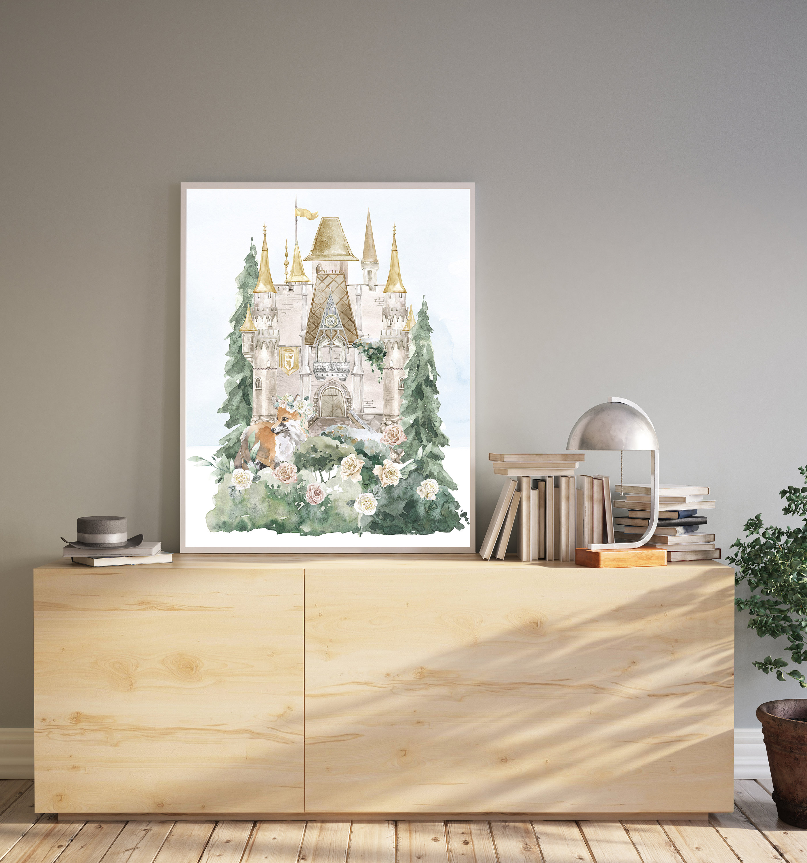 Princess Castle Wall Art PRINTABLE WALL ART Prints for Girls Etsy