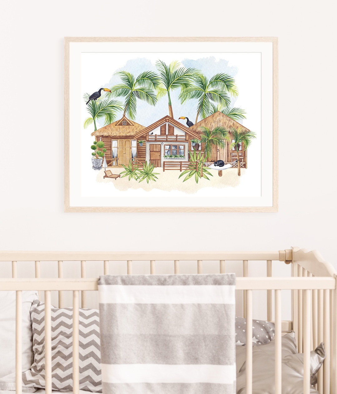 Beach Bungalow Wall Prints, Beach House Print, PRINTABLE WALL ART ...