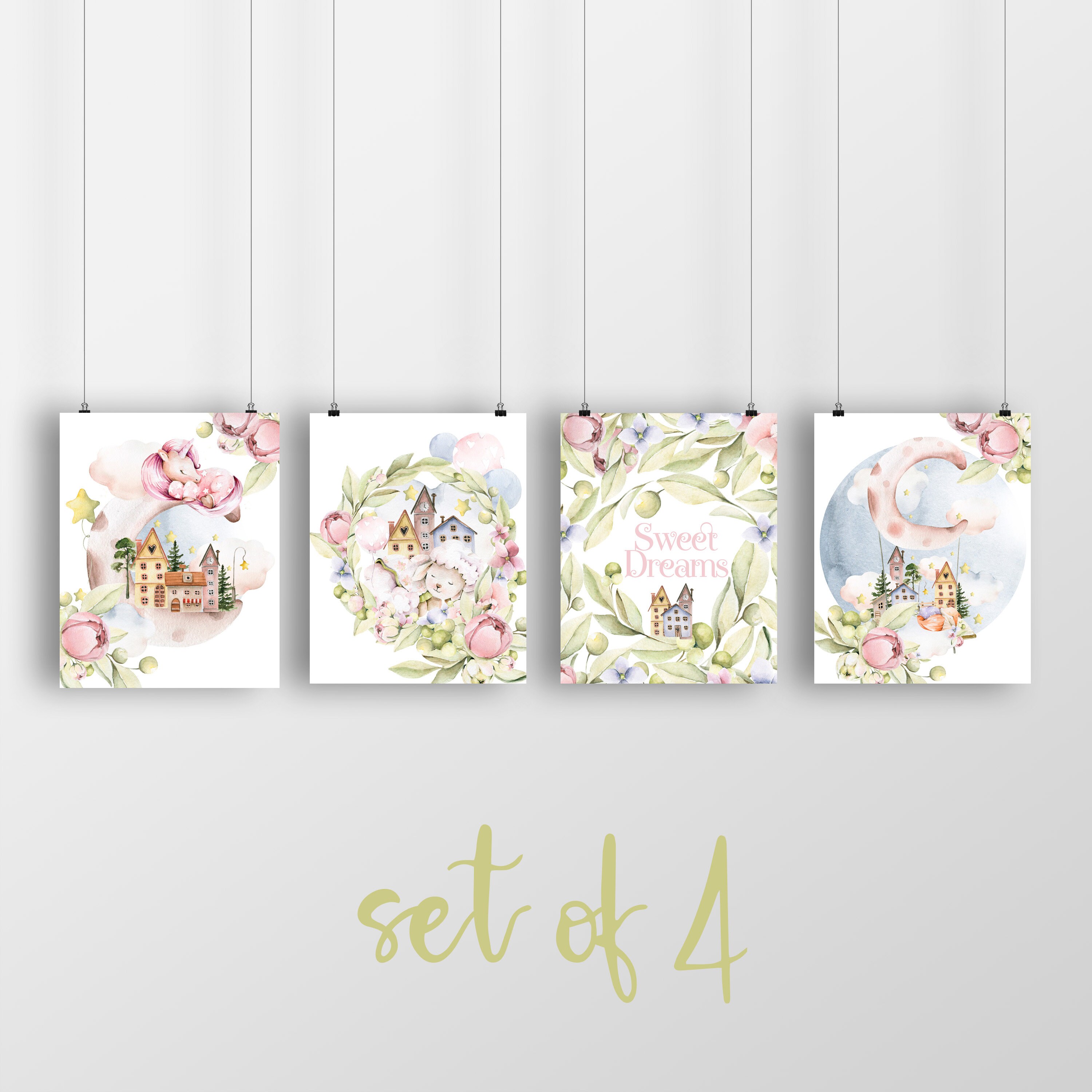 Kinderzimmer Wanddekoration Schlafende TierKunst Süße Träume | Etsy