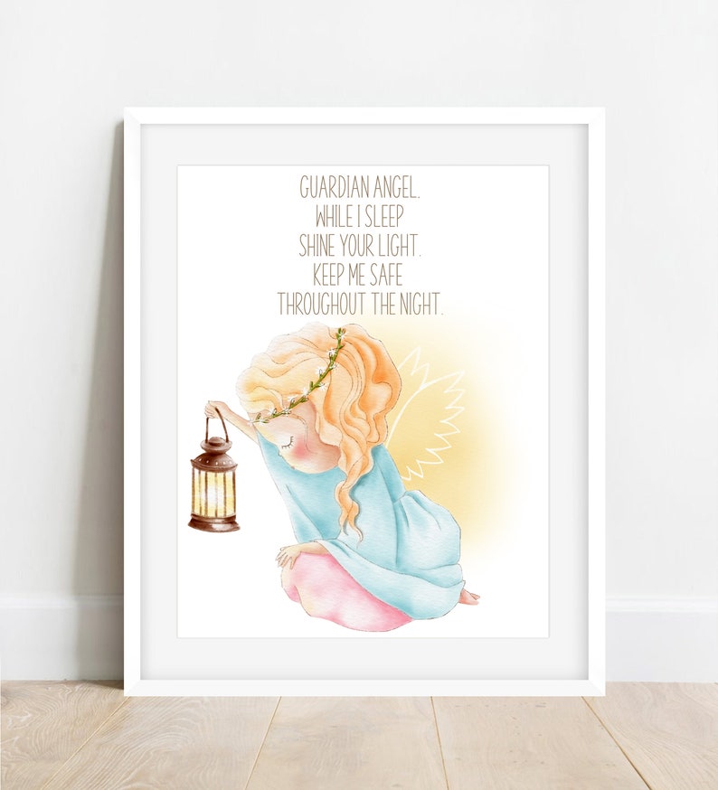 Bedtime Children Prayer Angel Nursery PRINTABLE WALL ART Etsy