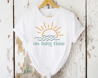 On Lake Time SVG | Retro Summer Shirt Design | Digital Cut File