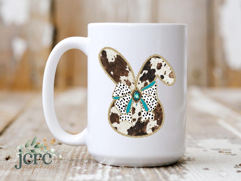 Cowhide Bunny Head PNG | Cute Easter Design for Her | Perfect for ...