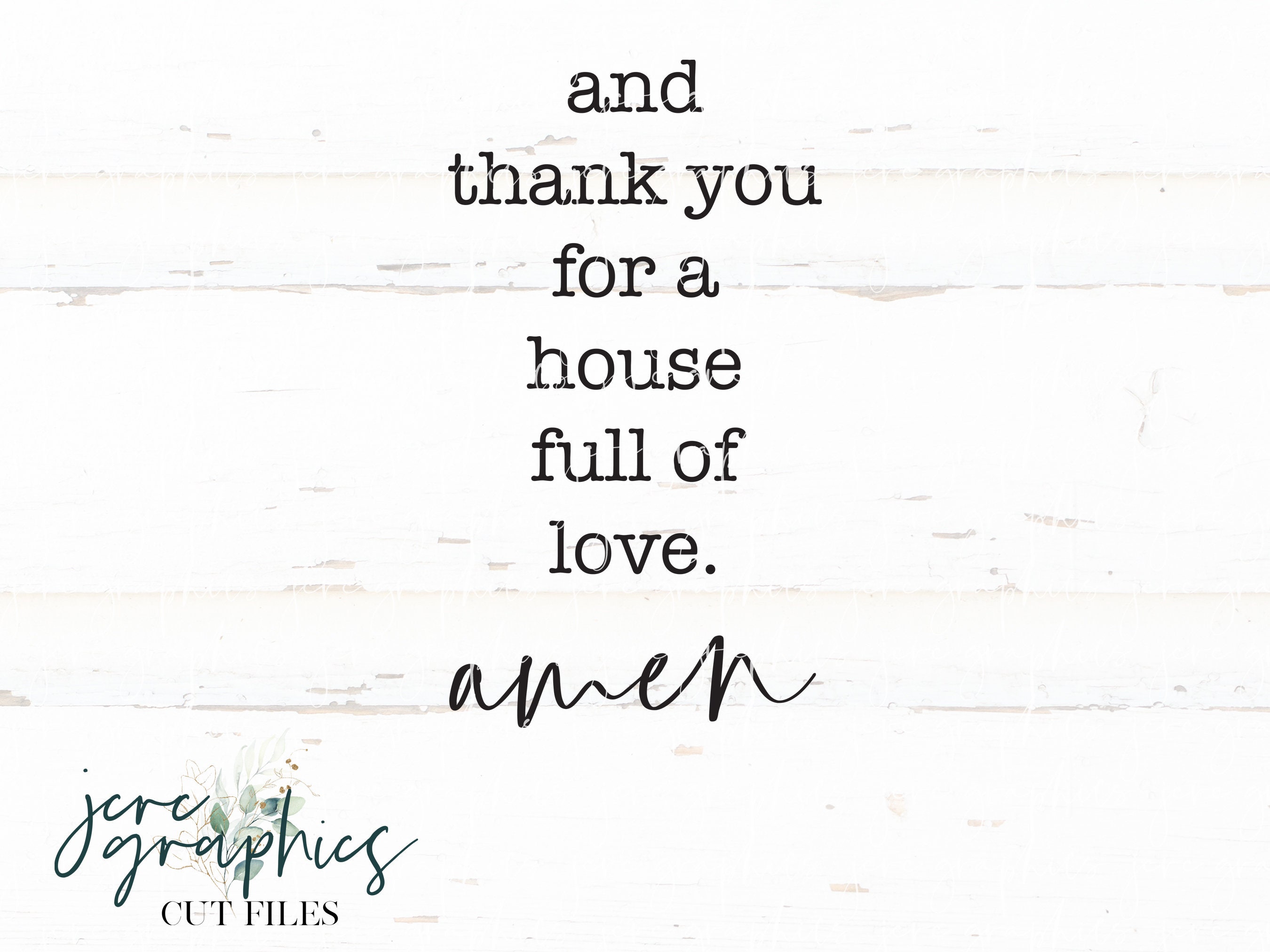 And Thank You for A House Full of Love Amen SVG Dining Room Etsy