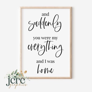 Eras mi todo SVG / Amor svg / Dormitorio Signo svg / Signo romántico svg / Matrimonio svg / Signo del Día de San Valentín / Romántico svg