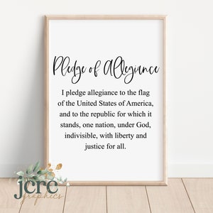 Pledge Of Allegiance SVG | Patriotic 4th of July Design | Perfect for Making Wood Signs, Wall Hangings, Throw Pillows | Digital Cut File