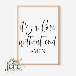Es un amor sin fin Amén SVG / Cita de amor svg / Signo de boda svg / Regalo de aniversario / Signo del Día de San Valentín / Romántico svg