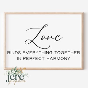 El amor une todo en perfecta armonía SVG / Clossians 3:14 / Verso bíblico svg / Christian svg / Regalo de boda / Regalo de aniversario