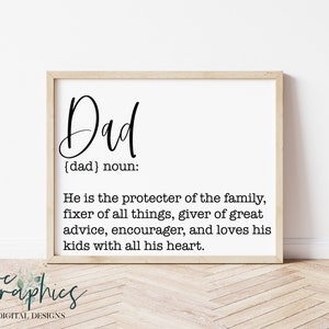 Dad Definition SVG | Dad svg | Vater svg | Vatertagsschild svg | Modernes Bauernhaus Schild