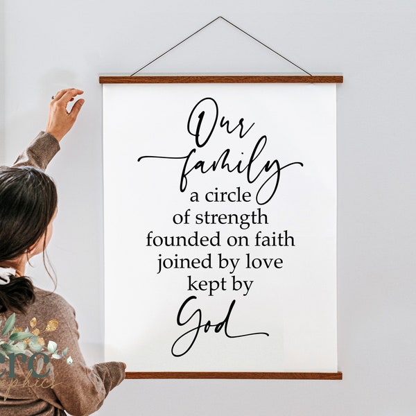 Our Family A Circle of Strength Founded on Faith Joined By Love Kept By God SVG | Family Sign svg | Entryway Sign | Modern Farmhouse Sign