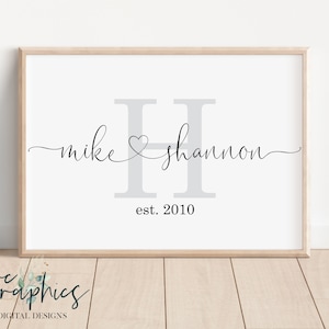 Nombres PERSONALIZADOS y apellidos iniciales SVG / Regalo de boda / Signo de entrada Svg / Regalo de compromiso / Signo de granja moderna