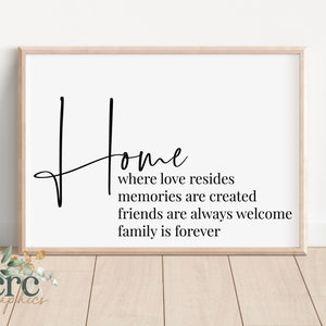 La maison est l'endroit où réside l'amour SVG | Citation de famille svg | Enseigne d'entrée svg | Enseigne pour salon | Cadeau de pendaison de crémaillère | Accueil citation signe svg