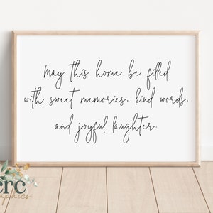Moge dit huis gevuld zijn met zoete herinneringen vriendelijke woorden en vreugdevol lachen SVG | Woonkamer Bord svg | Moderne boerderij Sign Decor