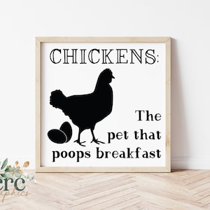 Chickens The Pet That Poops Frühstück SVG | Lustiges Küchenschild svg | Küchen dekor | Einweihungsgeschenk | Bauernhaus Schild