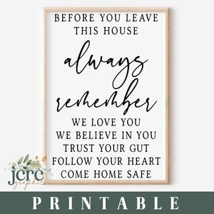 Before You Leave This House PRINTABLE Sign | Printable Entryway Sign | Home Decor Print | Modern Farmhouse Printable Sign | PNG JPG files