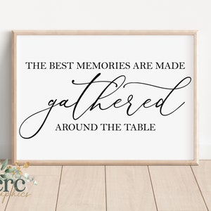 De beste herinneringen worden verzameld aan tafel SVG | Verzamel svg | Eetkamerbord svg | Keukenmuurdecoratie | Modern boerderijbord
