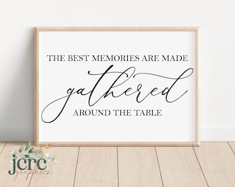 The Best Memories Are Made Gathered Around The Table SVG | Gather svg | Dining Room Sign svg | Kitchen Wall Decor | Modern Farmhouse Sign