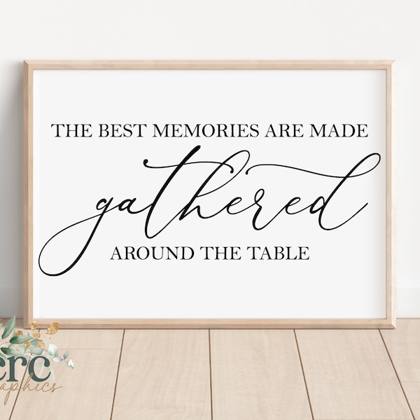The Best Memories Are Made Gathered Around The Table SVG | Gather svg | Dining Room Sign svg | Kitchen Wall Decor | Modern Farmhouse Sign