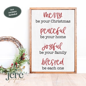 Merry Be Your Christmas SVG | Powiedzenie świąteczne SVG | Znak świąteczny SVG | Dekoracja ścienna na święta | Plik cyfrowy do cięcia | Znak z cytatem świątecznym