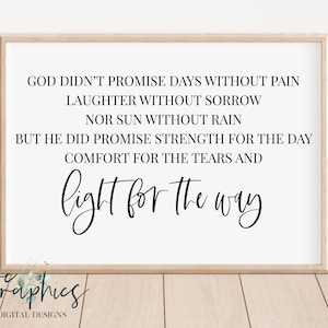 God didn't Promise Days Without Pain SVG | Christliches Zeichen svg | Religiöses Zeichen svg | Bibel Zitat Zeichen svg | Jakobus 5,16 | Inspirierendes Zitat
