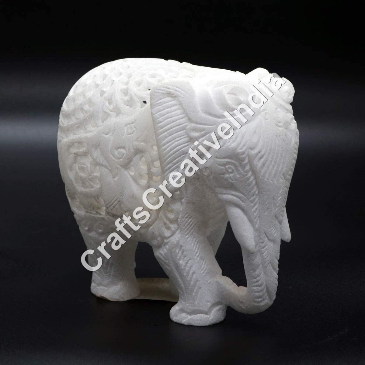 3 Alabaster Marble Elephant Figurine For Home Decoration Etsy
