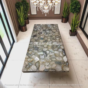 Handmade Agate Stone Dining Table: Luxury Gemstone Tabletop
