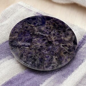 Amethyst Gemstone Table Top | Round Coffee Table | Handmade Crystal Stone Centerpiece for Modern & Farmhouse Decor