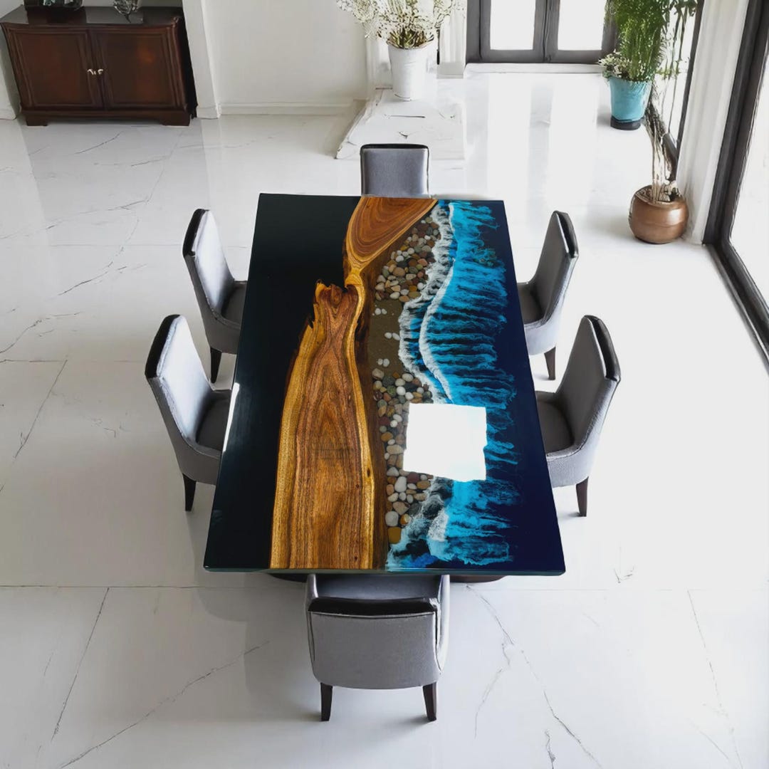 Handmade Epoxy Resin Table With Stand : Made to Order Home Decor ...