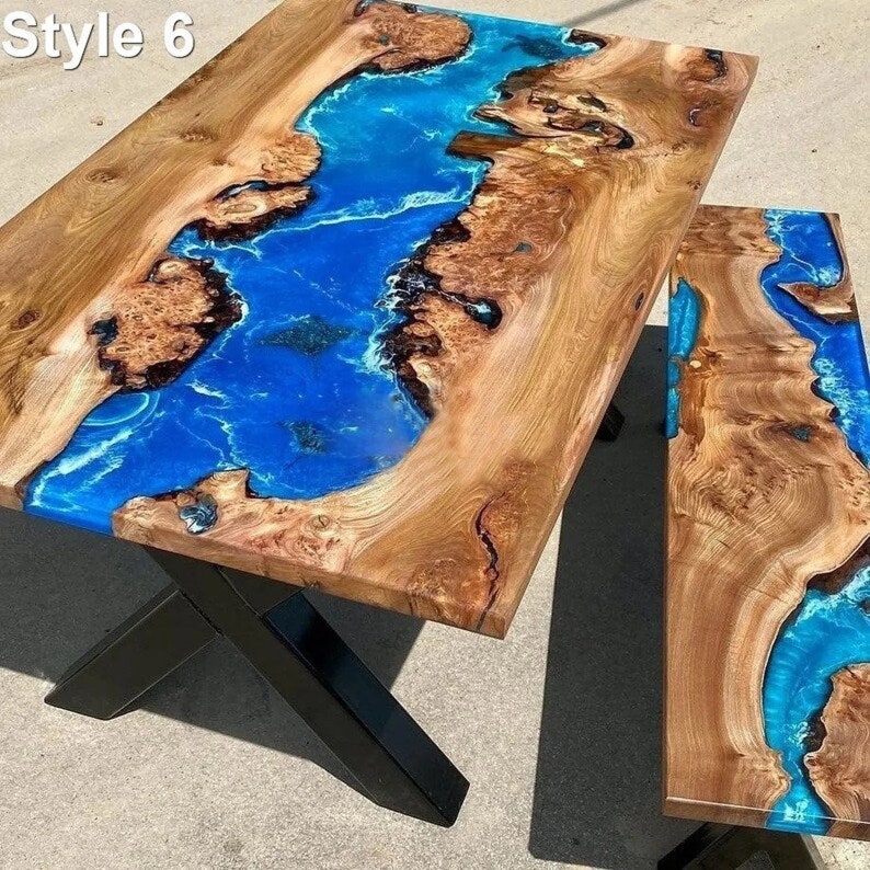 Epoxy Table Custom Dining Table Dining Room Table Live Edge Etsy