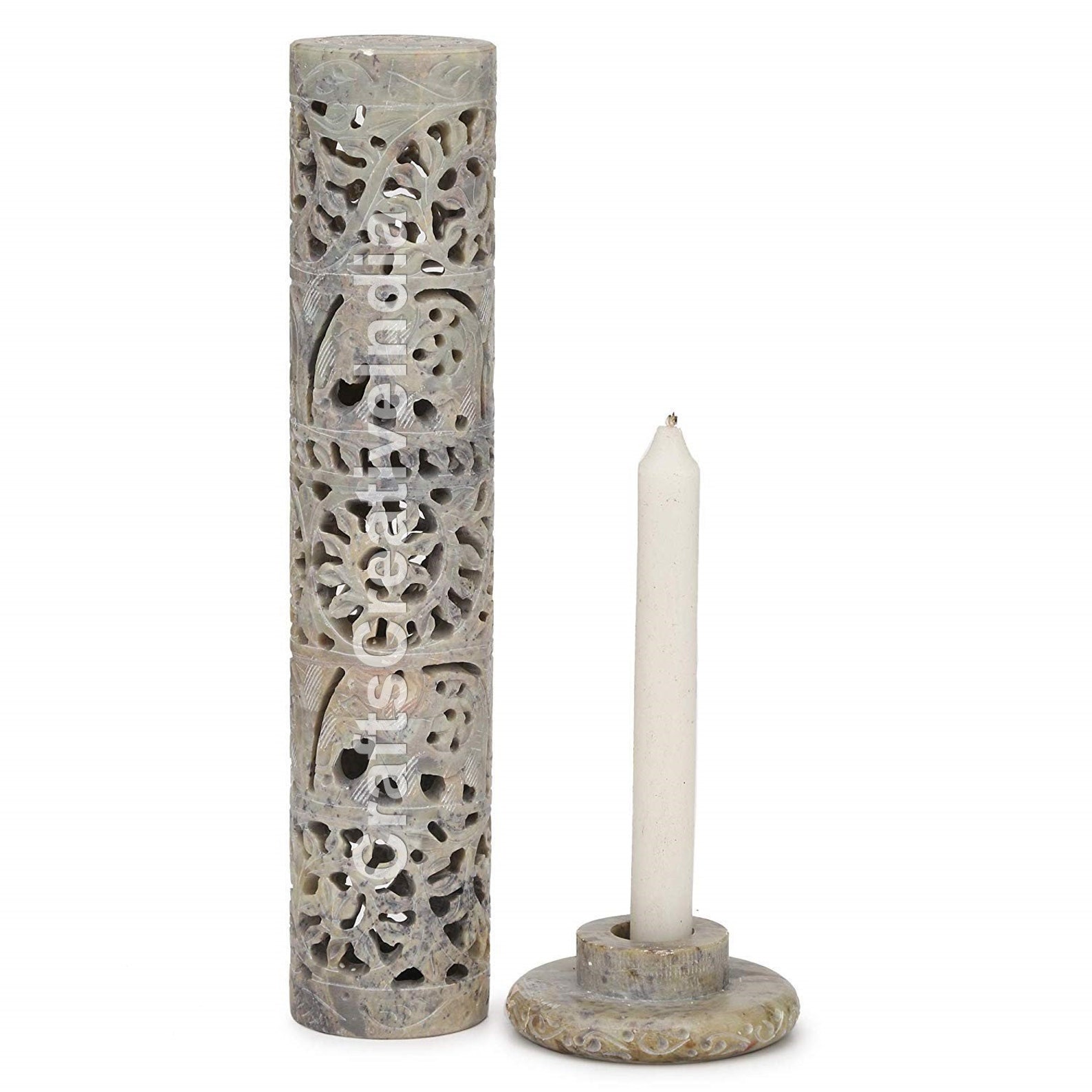 10.5 Handmade Soapstone Tower Incense Burner Holder Etsy