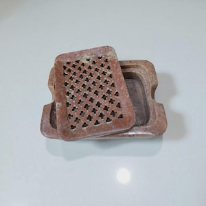 Soapstone Marble Soap Dish | Stone Bar Soap Dish for Shower | Elegant Bathroom Home Decor