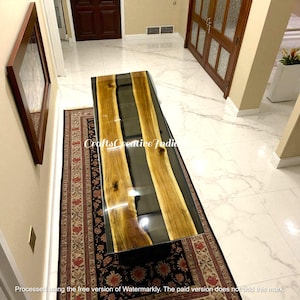 Clear Epoxy Dining Table – Custom Live Edge Resin Table, Handmade Kitchen or Dining Room Table, Modern Wood & Epoxy Furniture