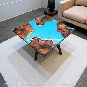 Blue River Square Epoxy Center Table Top Made To Order Home Decor Furniture