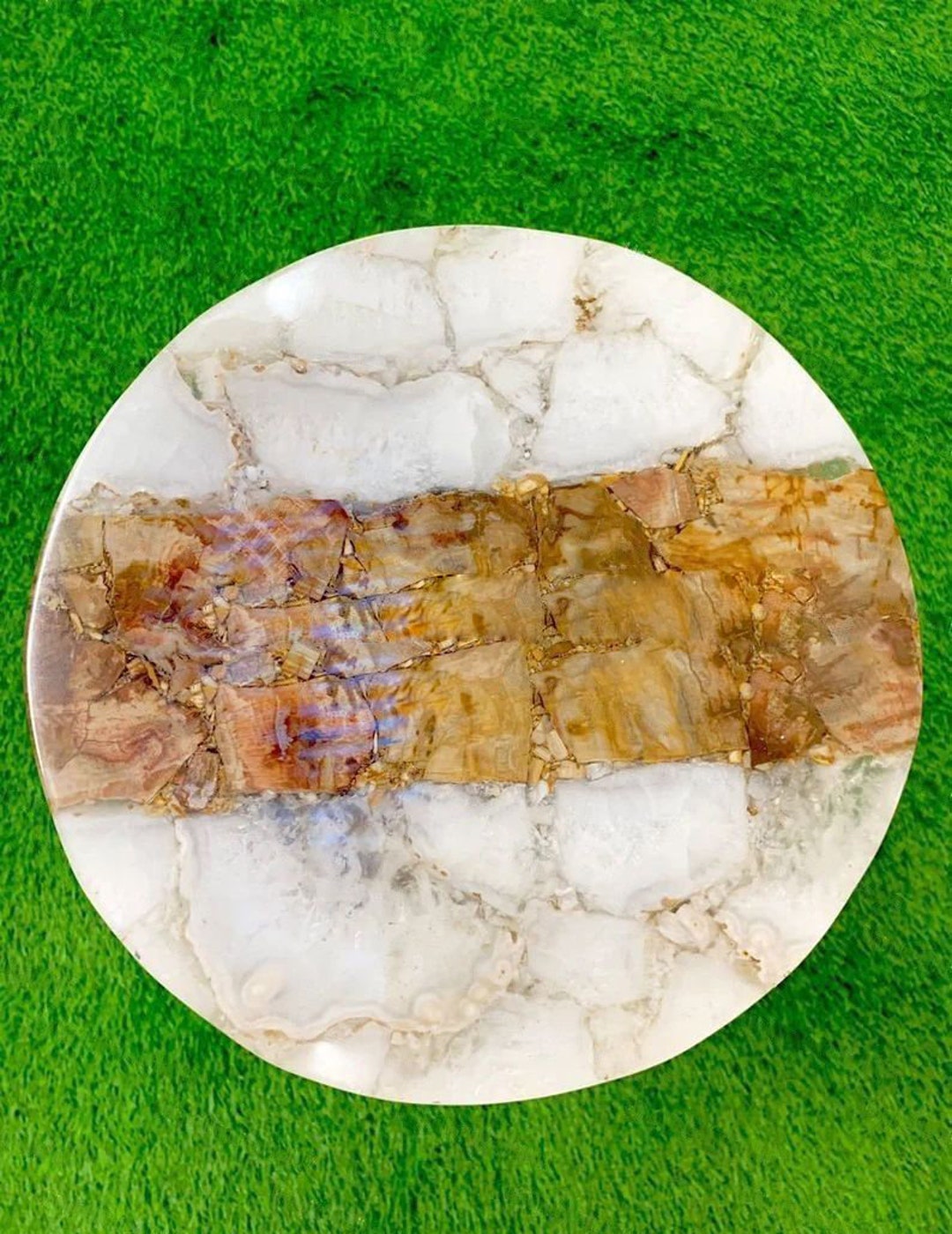 Agate Table Round Coffee Table Kitchen Table Side Table Etsy