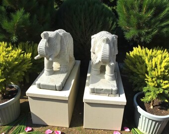 大理石　象の置物 ヴィンテージ大理石オニキス象の置物：天然石のホームデコレーション
