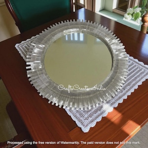 Selenite Mirror, Wall Art Hanging Mirror, Natural Selenite Gemstones, Entry Way Mirror, Kitchen Mirror, Exclusive Wall Mirror, Unique Gifts