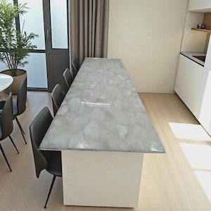 White Agate Stone Kitchen Dining Table Top for Home Decor Custom Made Furniture