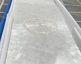 Selenite Console Table White Crystal Stone Dining Table Modern Luxury Living Room Furniture Handmade Gemstone Table Decors