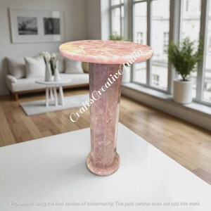 Pink Rose Quartz Bar Countertop / Coffee Table / Quartz Table Top / Living Room Side Table / Handmade Center Table Top / Custom Table