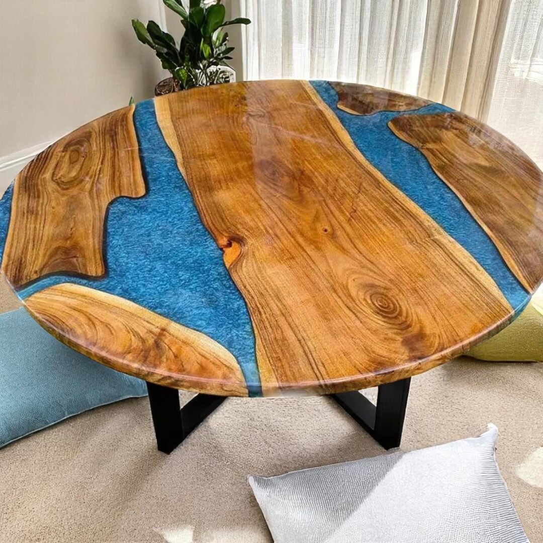 Epoxy Wood Coffee Table Top Hallway Sofa Center Interior Luxury ...