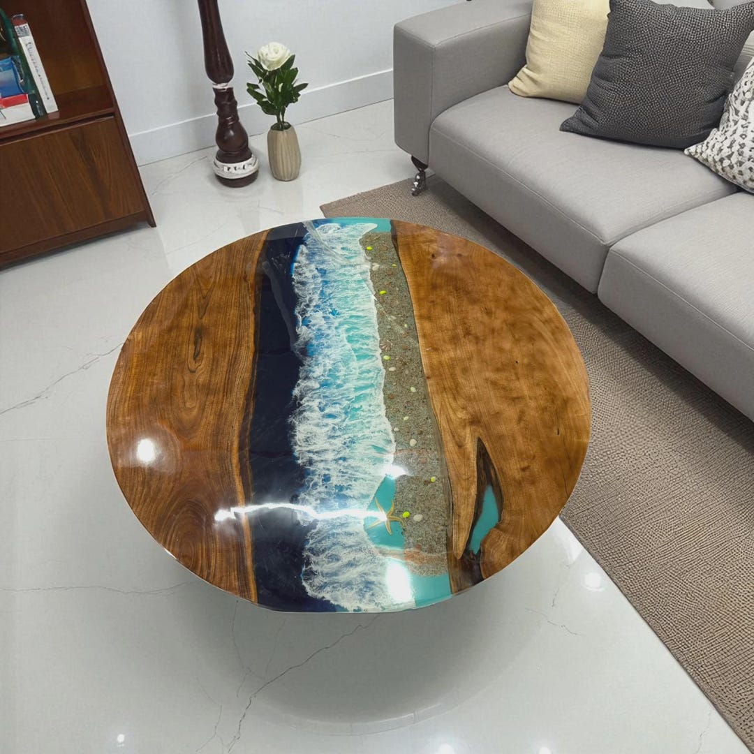 Ocean Beach Epoxy Table : Coffee, Bar, Custom Made Furniture - Etsy
