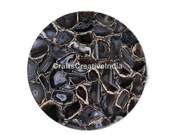 Black Agate Table, Agate Side Table, Agate End Table, Nesting Table, Round Table, Custom Made Handmade Blue Stone Table Cyber Monday gifts