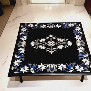 Unique Marble Center Table Top Floral Pietradura Inlay Gemstone Home & Living Room Decor
