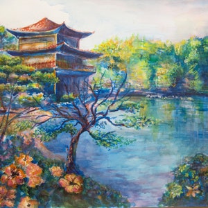 Watercolor Painting of a Pagota