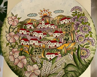 Piastrelle artistiche fatte a mano / Ciotola di piastrelle di ceramica / Piastrelle d'arte vintage fatte a mano / Design unico delle piastrelle / Motivi decorativi di piastrelle / Mosaici di piastrelle colorate